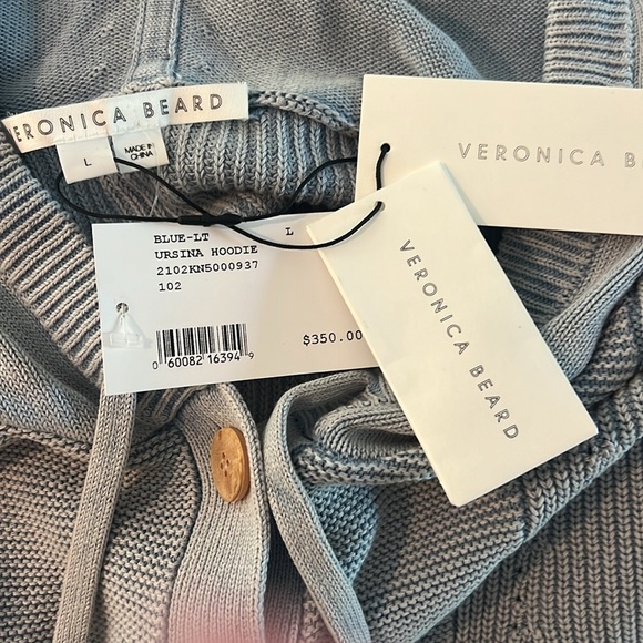Veronica Beard Light Blue Ursina Knit Hoodie Sweater - Picture 9 of 9
